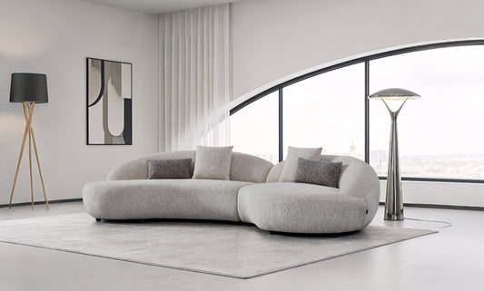 Delvan Beige Right Facing Chaise Sectional