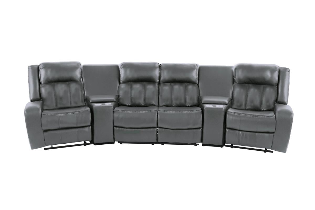 F8790 Motion 5 Pc Sectional Poundex - Grey or Navy