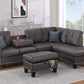 Poundex F8888 Faux Leather Sectional