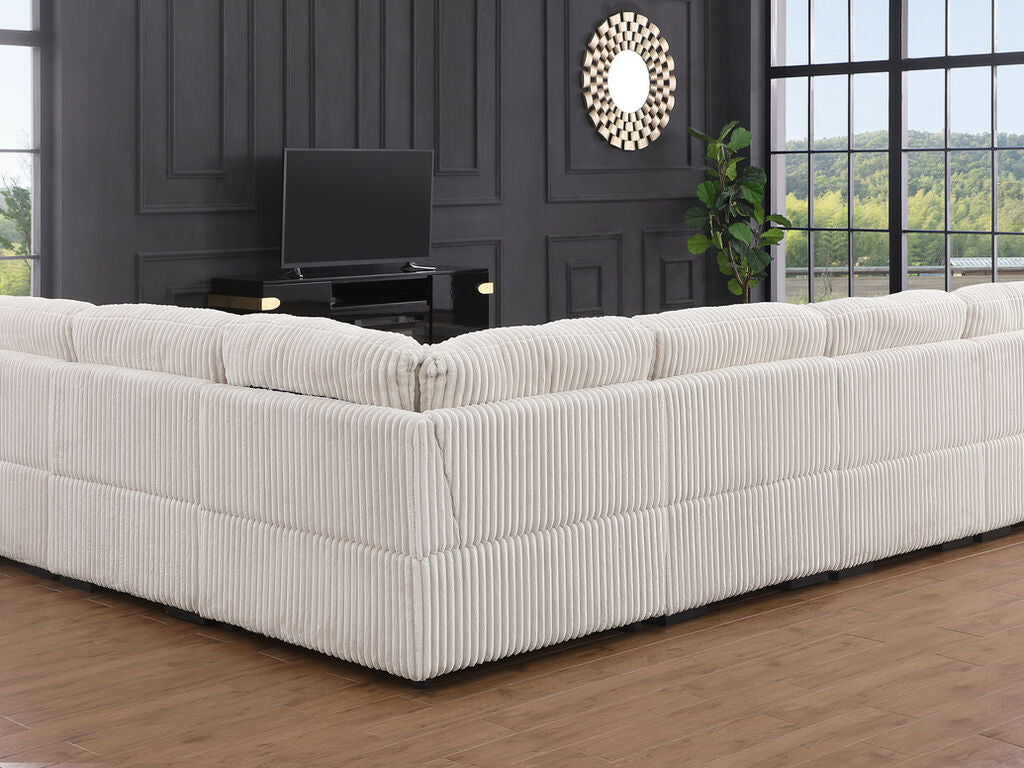 Nadine Beige Corduroy Corner Sectional 89160