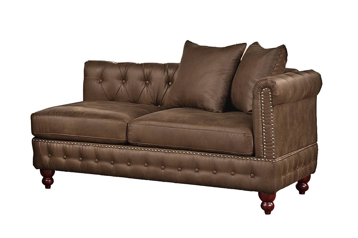 Poundex F8945 Sectional Set - Dark Coffee Leatherette
