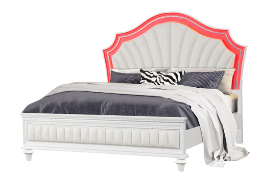 Rosie White Bedroom w/LED by Cosmos