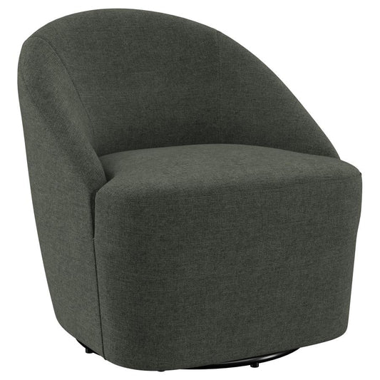 Leon Barrel Hunter Green Accent Swivel Chair