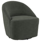 Leon Barrel Hunter Green Accent Swivel Chair