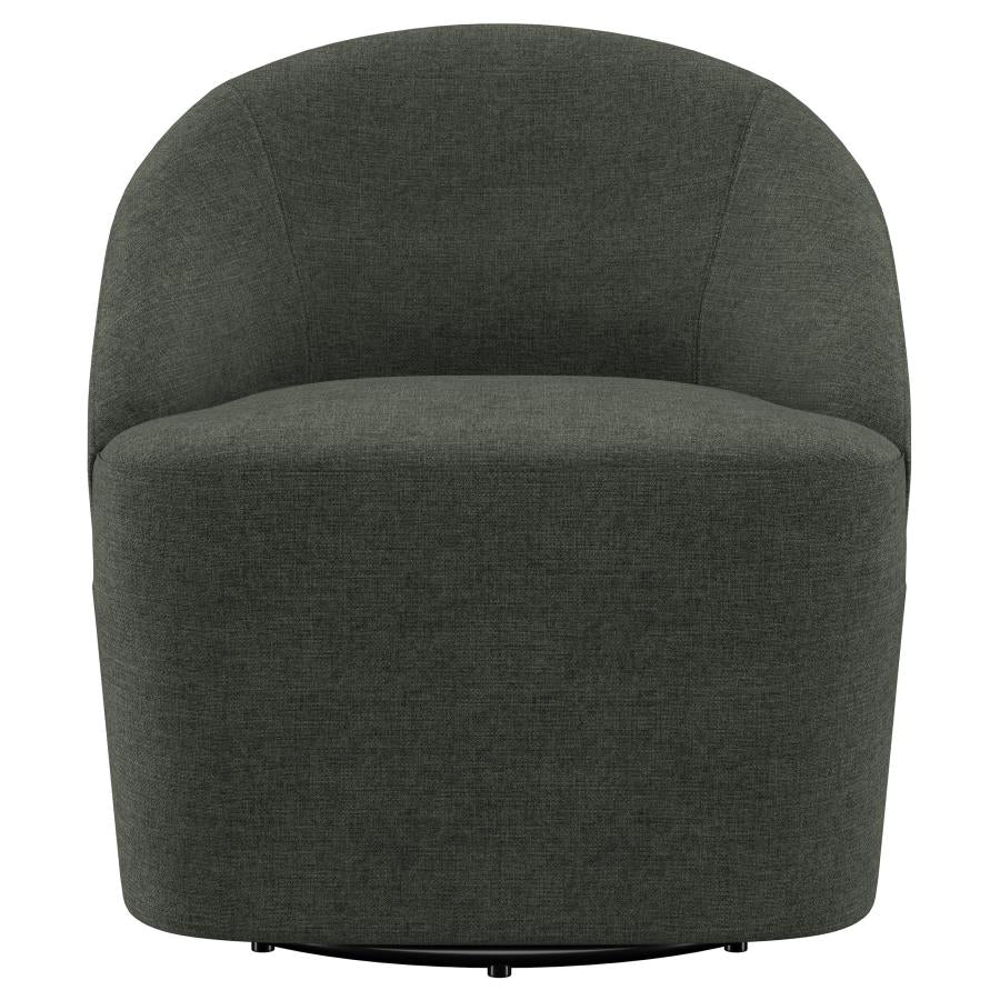 Leon Barrel Hunter Green Accent Swivel Chair