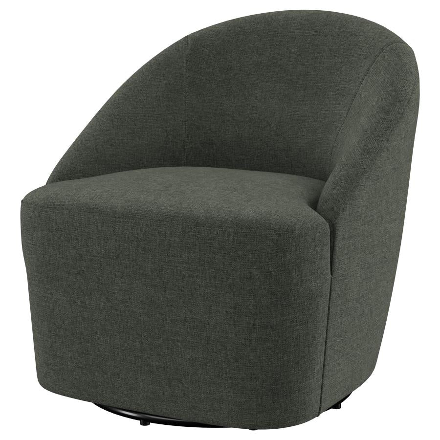 Leon Barrel Hunter Green Accent Swivel Chair