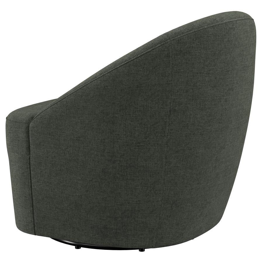 Leon Barrel Hunter Green Accent Swivel Chair