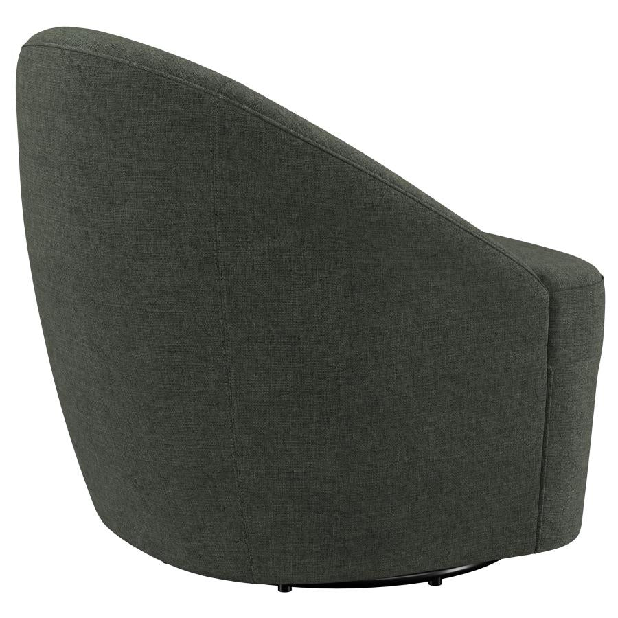 Leon Barrel Hunter Green Accent Swivel Chair