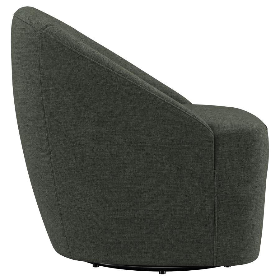 Leon Barrel Hunter Green Accent Swivel Chair