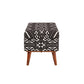 Cababi Tribal Fabric Upholstered Storage Bench Orange & Beige