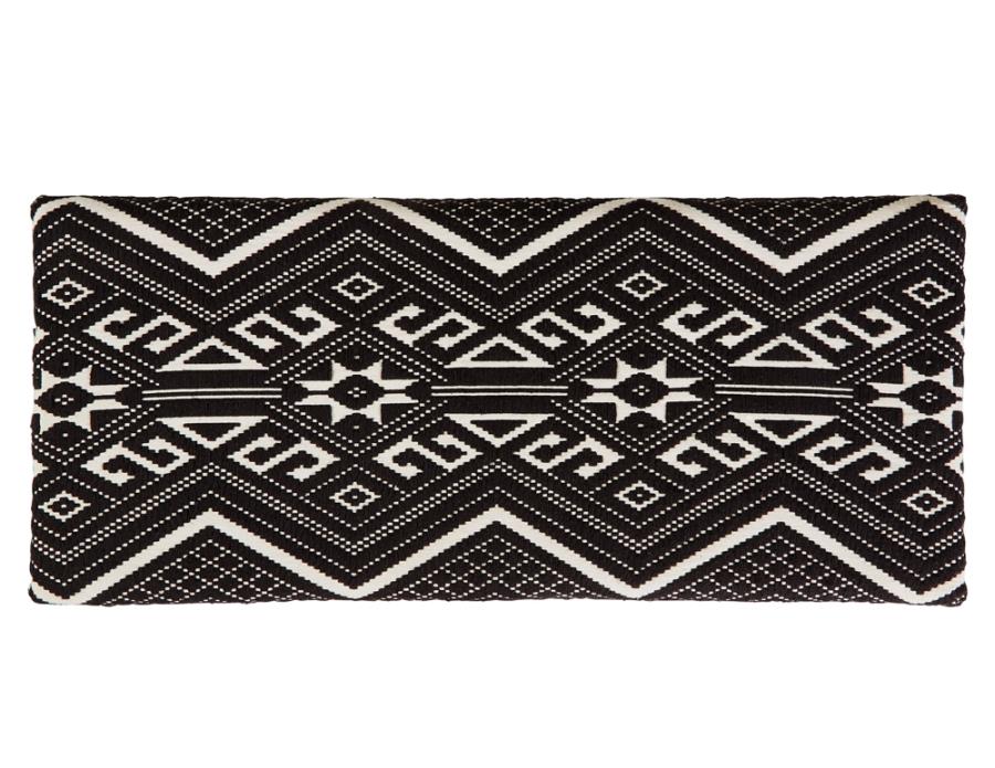 Cababi Tribal Fabric Upholstered Storage Bench Orange & Beige