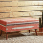 Noah Upholstered Storage Bench Orange & Beige