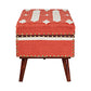 Noah Upholstered Storage Bench Orange & Beige
