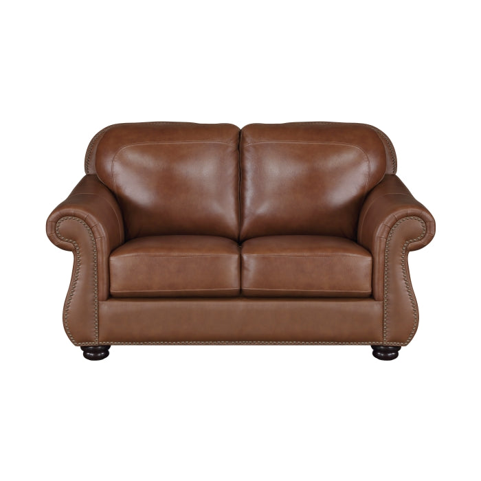 Attleboro Top Grain Leather Sofa & Love
