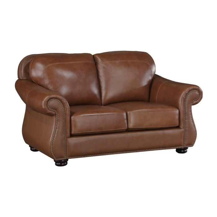 Attleboro Top Grain Leather Sofa & Love