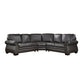 Wareham Top Grain Dark Brown Leather Sectional