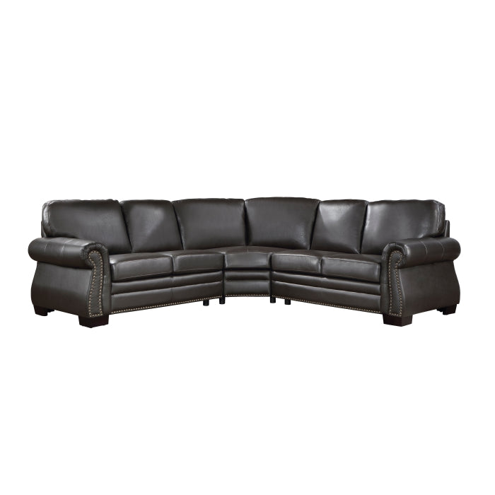 Wareham Top Grain Dark Brown Leather Sectional