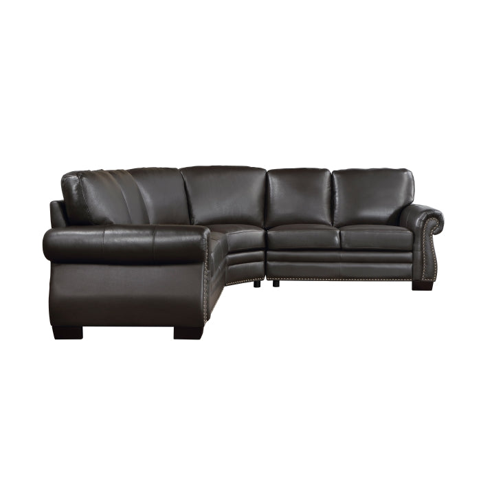 Wareham Top Grain Dark Brown Leather Sectional