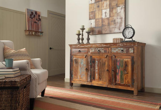 Harper 3 Door Reclaimed Accent Cabinet 950367