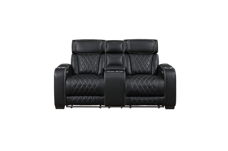 Fairway Black 2 Pc Living Room Set - Power Recliners