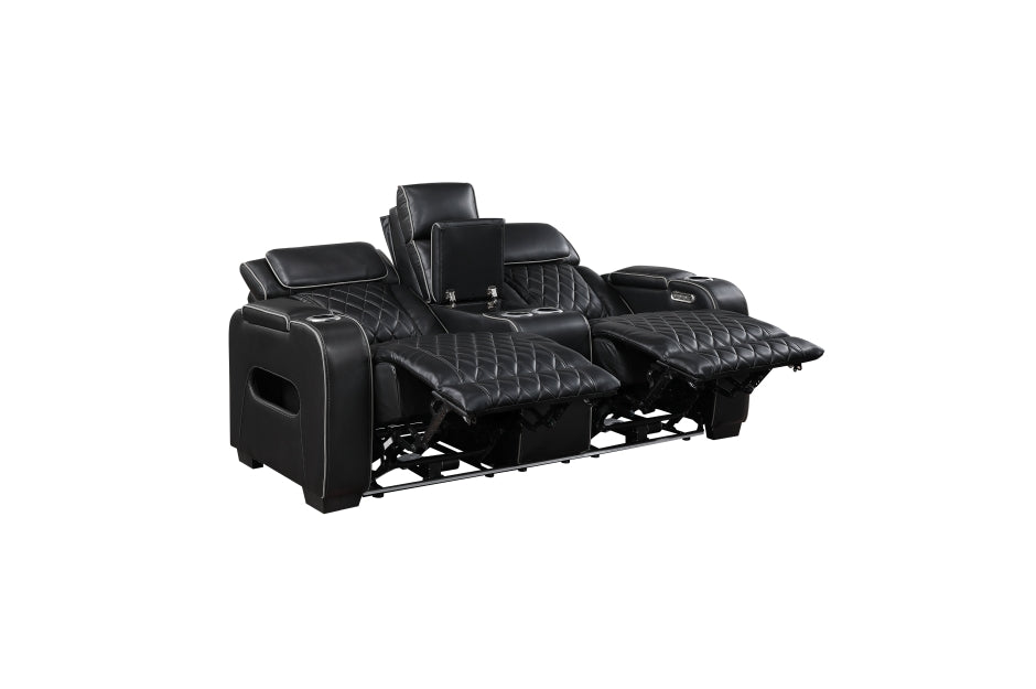 Fairway Black 2 Pc Living Room Set - Power Recliners