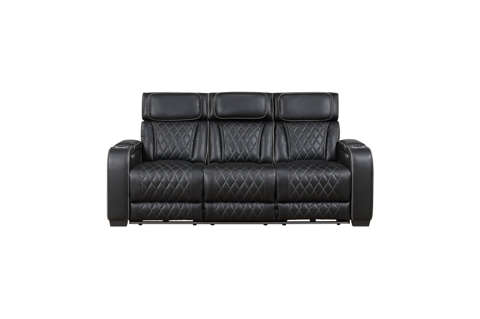 Fairway Black 2 Pc Living Room Set - Power Recliners