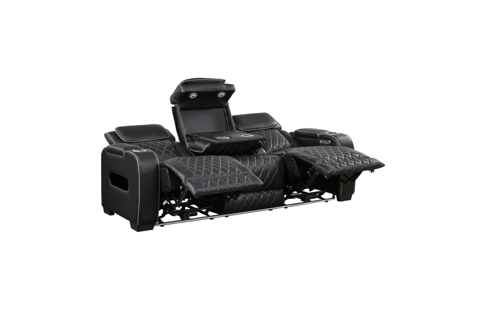Fairway Black 2 Pc Living Room Set - Power Recliners