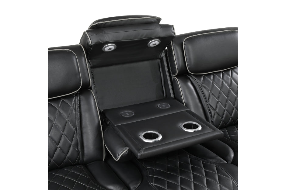 Fairway Black 2 Pc Living Room Set - Power Recliners