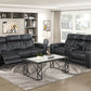 Fairway Black 2 Pc Living Room Set - Power Recliners