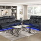 Fairway Black 2 Pc Living Room Set - Power Recliners