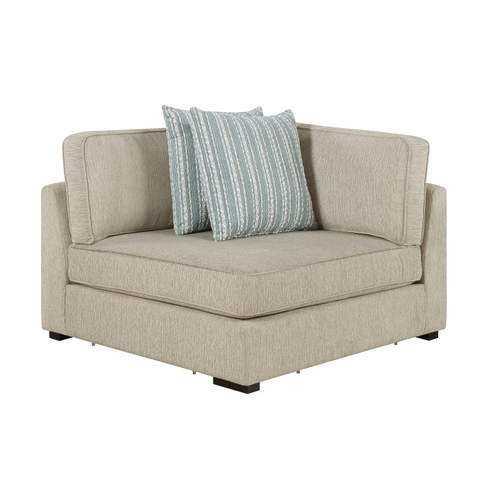 Mila 5 Pc Modular Sectional Pewter Chenille