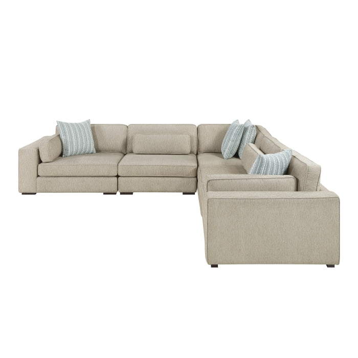 Mila 5 Pc Modular Sectional Pewter Chenille