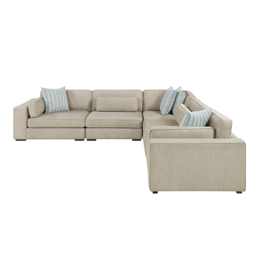 Mila 5 Pc Modular Sectional Pewter Chenille