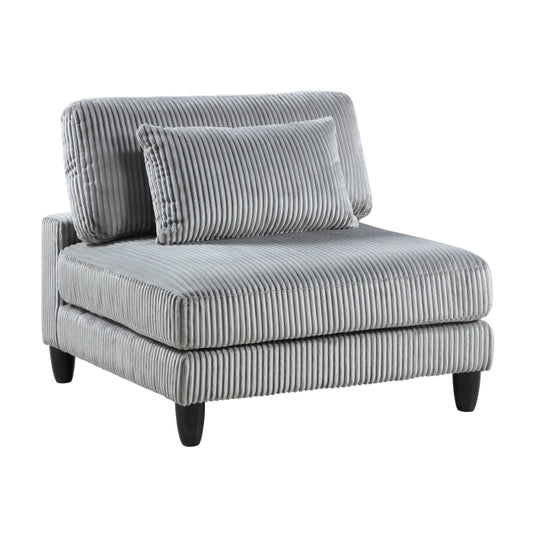 Robstown Gray Corduroy Armless Chair 9688GY-AC
