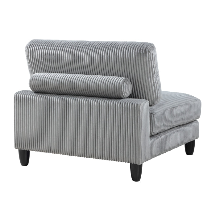 Robstown Gray Corduroy Armless Chair 9688GY-AC