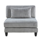 Robstown Gray Corduroy Armless Chair 9688GY-AC