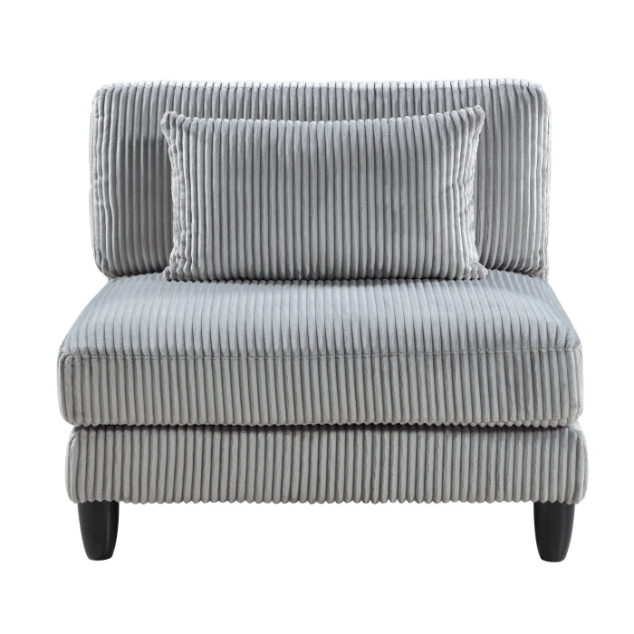 Robstown Gray Corduroy Armless Chair 9688GY-AC
