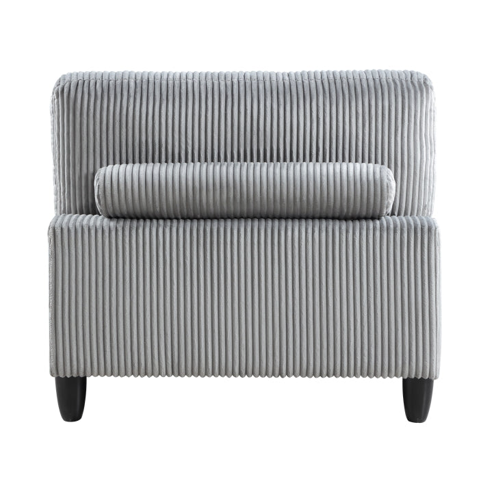 Robstown Gray Corduroy Armless Chair 9688GY-AC