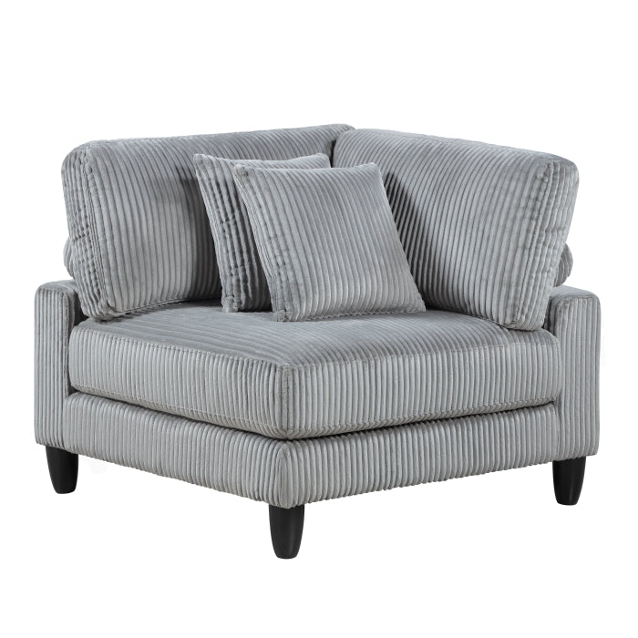 Robstown Gray Corduroy Corner Chair 9688GY-CR