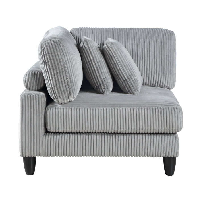 Robstown Gray Corduroy Corner Chair 9688GY-CR