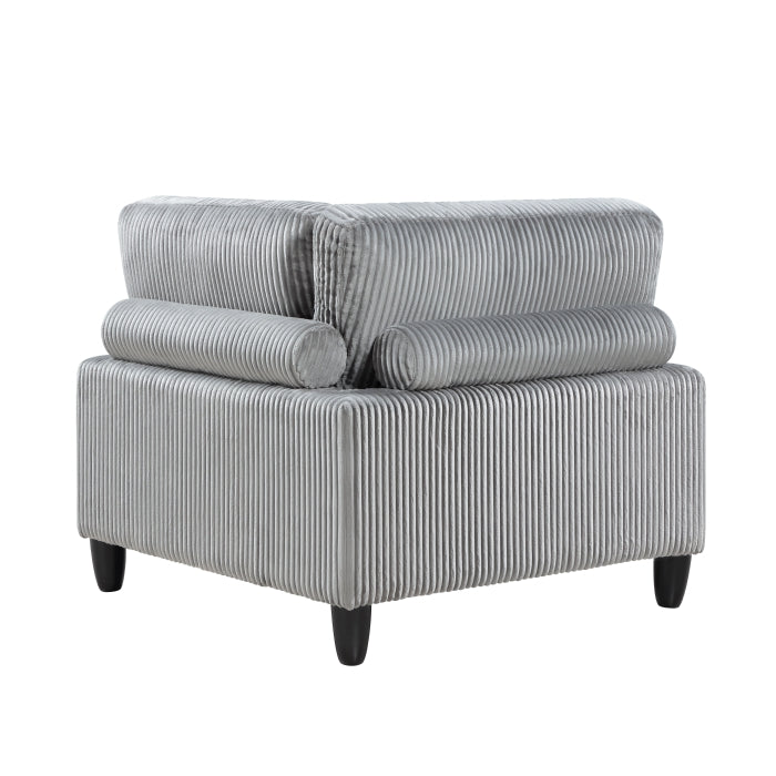 Robstown Gray Corduroy Corner Chair 9688GY-CR
