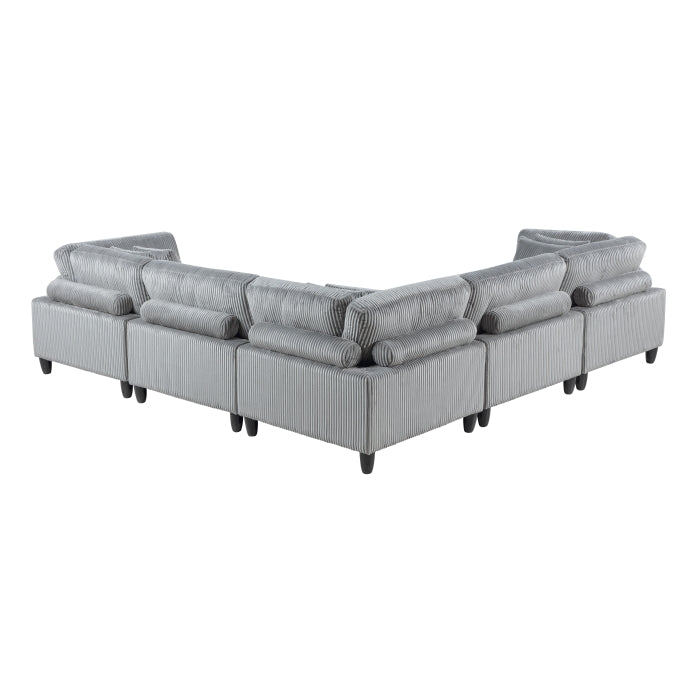 Robstown Modular Gray Corduroy Sectional