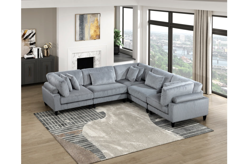 Robstown Modular Gray Corduroy Sectional
