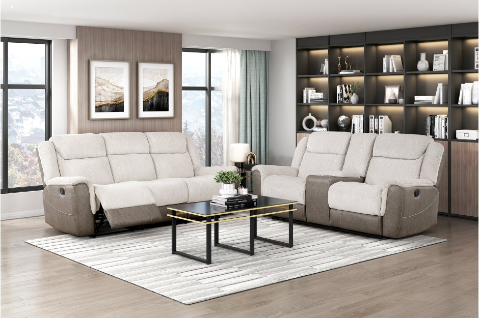 Harriette Beige Sofa & Loveseat 9703BE*2
