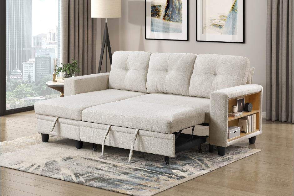 Ansley Sectional w/Reversible Chaise, Pull-out Bed