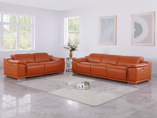 9762 Global United Leather Sofa Set - Camel