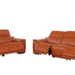 9762 Global United Leather Sofa Set - Camel