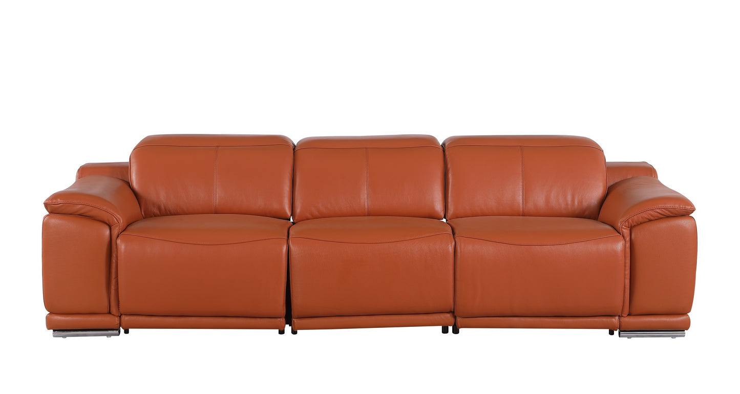 9762 Global United Leather Sofa Set - Camel