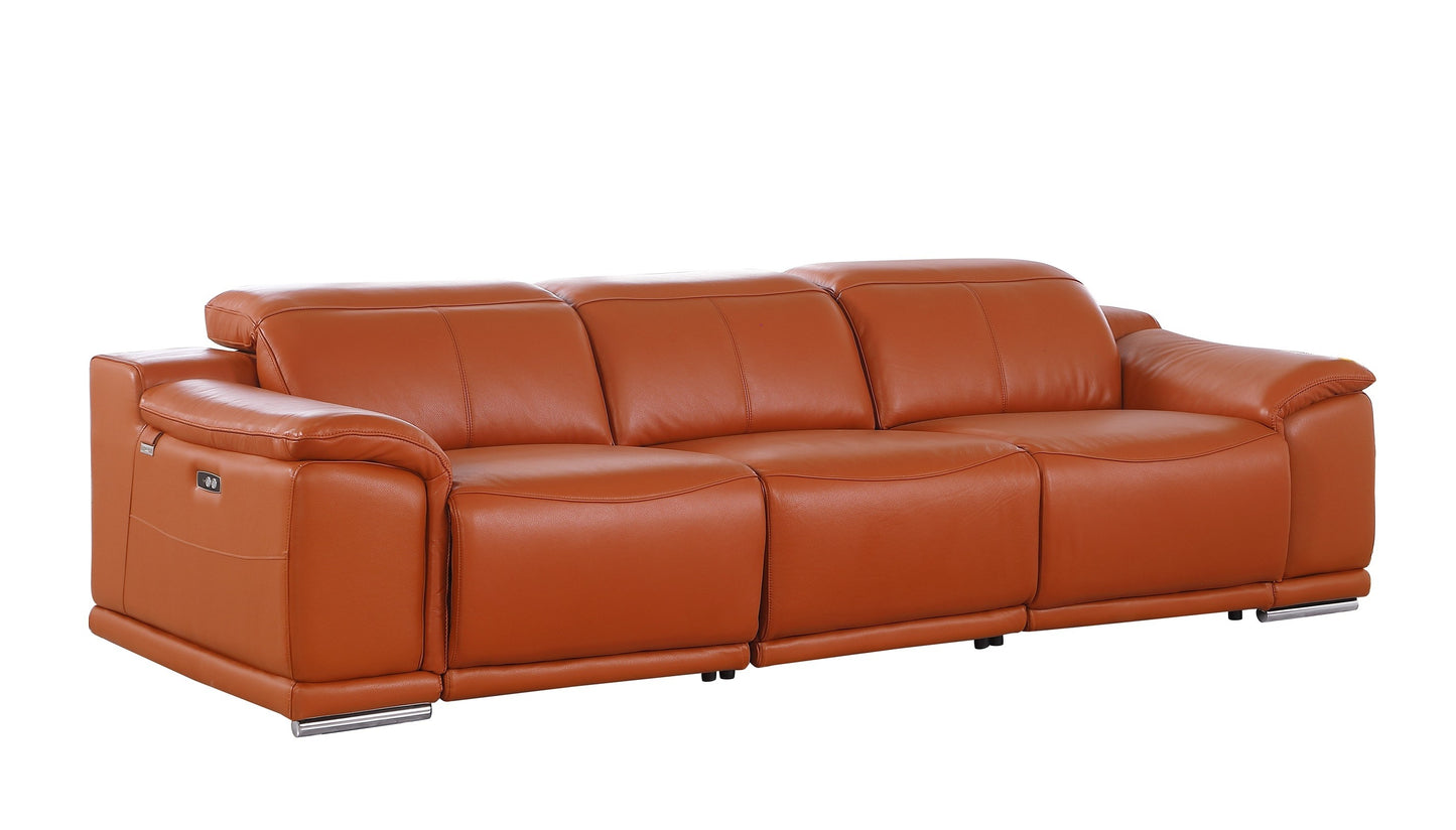 9762 Global United Leather Sofa Set - Camel
