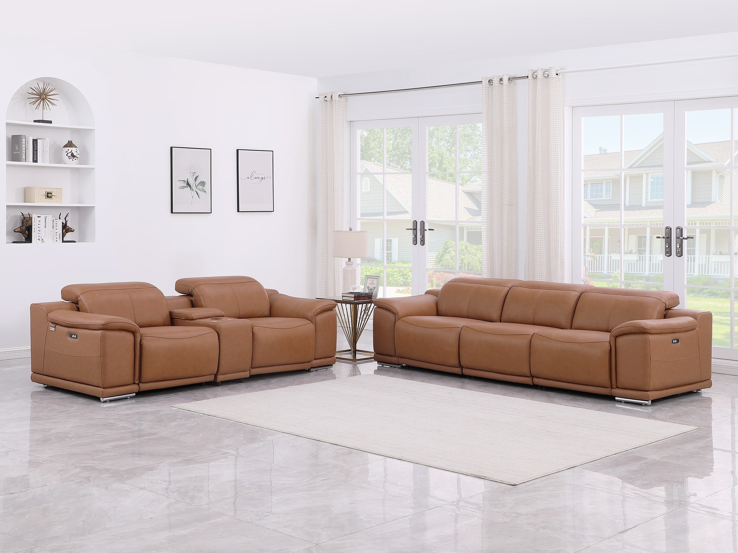 9762 DivanItalia 6 Pc Power Sofa & Loveseat - 6 Colors – Bradley